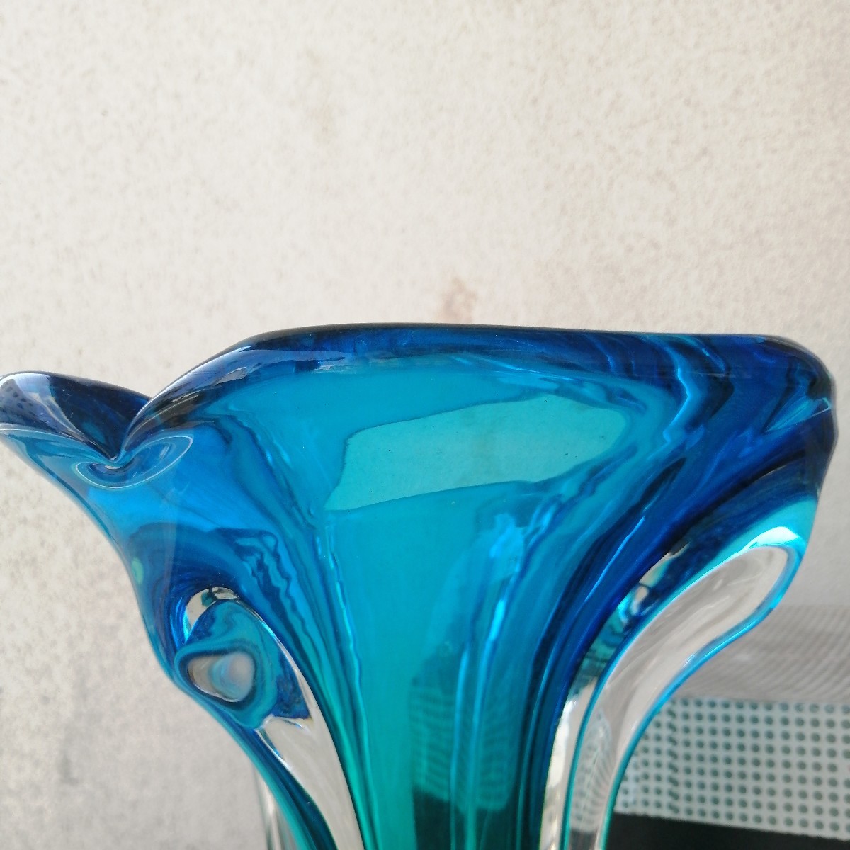 フラワーポット　マルティグラス　ガラス　花瓶　ブルー　花入れ　オブジェ　箱付_画像6
