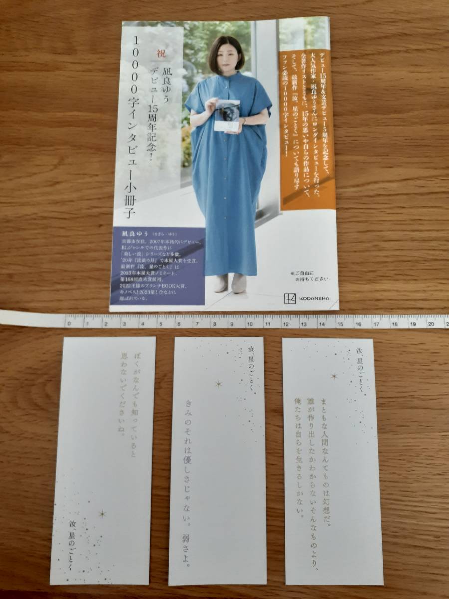 ①　凪良ゆう　デビュー15周年記念　10000字インタビュー　小冊子　美しい彼　汝、星のごとく　ロングインタビュー　BL　しおり　栞　_画像2