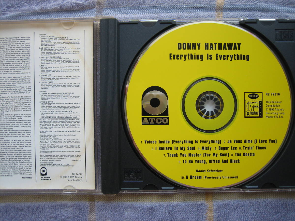 CD　ソウル名盤　DONNY HATHAWAY　Everything Is Everything　輸入盤・中古品　ダニーハサウェイ_画像2
