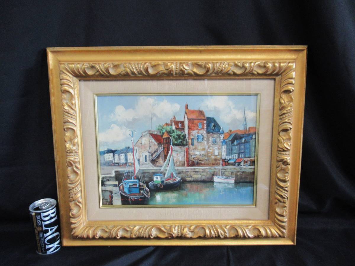 # rock cape ..# on f rule frame approximately 51×42. oil painting / oil painting France Minatomachi origin ... member scenery 