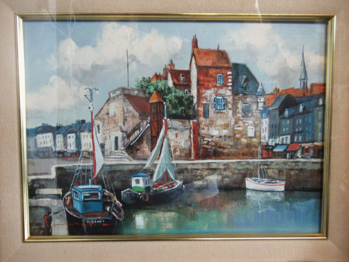 # rock cape ..# on f rule frame approximately 51×42. oil painting / oil painting France Minatomachi origin ... member scenery 