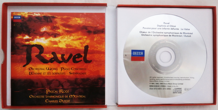 CD4枚組/ Ravel/ Orchestral Works/ Dutoit/ MONTREAL/ 欧盤/ 106T_画像5