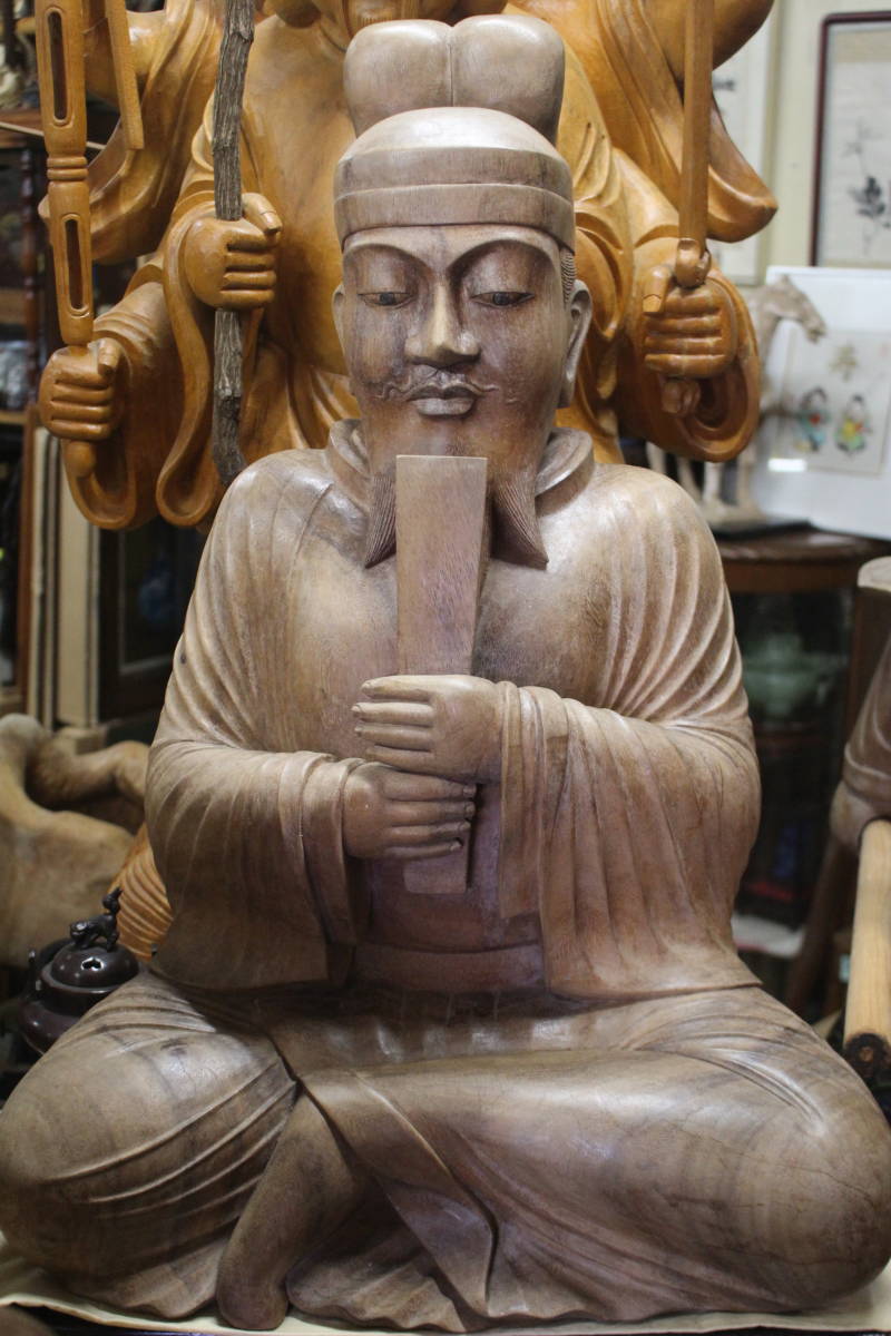 希少 仏教美術 木造 聖徳太子 高さ 69cm 木彫 仏像 アカシア