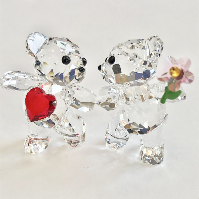 ★美品★SWAROVSKI★2点★ Krisベア Happy Together 5558892 クリスタル台座(S) 5105863 クリスタル カップルベア スワロフスキー 置物_画像2