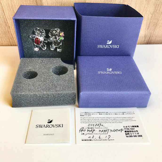 ★美品★SWAROVSKI★2点★ Krisベア Happy Together 5558892 クリスタル台座(S) 5105863 クリスタル カップルベア スワロフスキー 置物_画像6