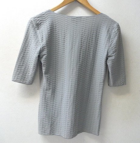 ◆国内正規 EMPORIO ARMANI エンポリオアルマーニ シュリンク Vネック Tシャツ グレー系 サイズ40 美_画像2