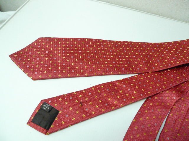 *CELINE Celine beautiful goods flower pattern silk necktie red red 