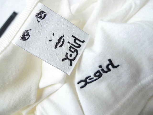 *X-girl X-girl одноцветный кромка вышивка Logo Basic майка белый размер 2