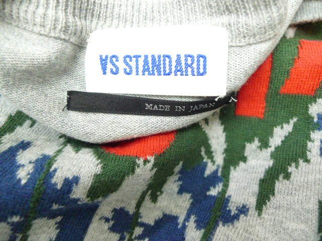 ◆AS STANDARD アズスタンダード ヤシの木デザイン ニット Tシャツ グレー サイズ46 RHC取り扱い_画像5