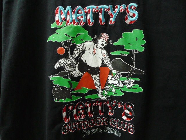 ◆RVCA ルーカ MATTY'S PATTY’S OUTDOOR アウトドア クラブ 刺繍 Tシャツ 黒 サイズL 美品_画像2