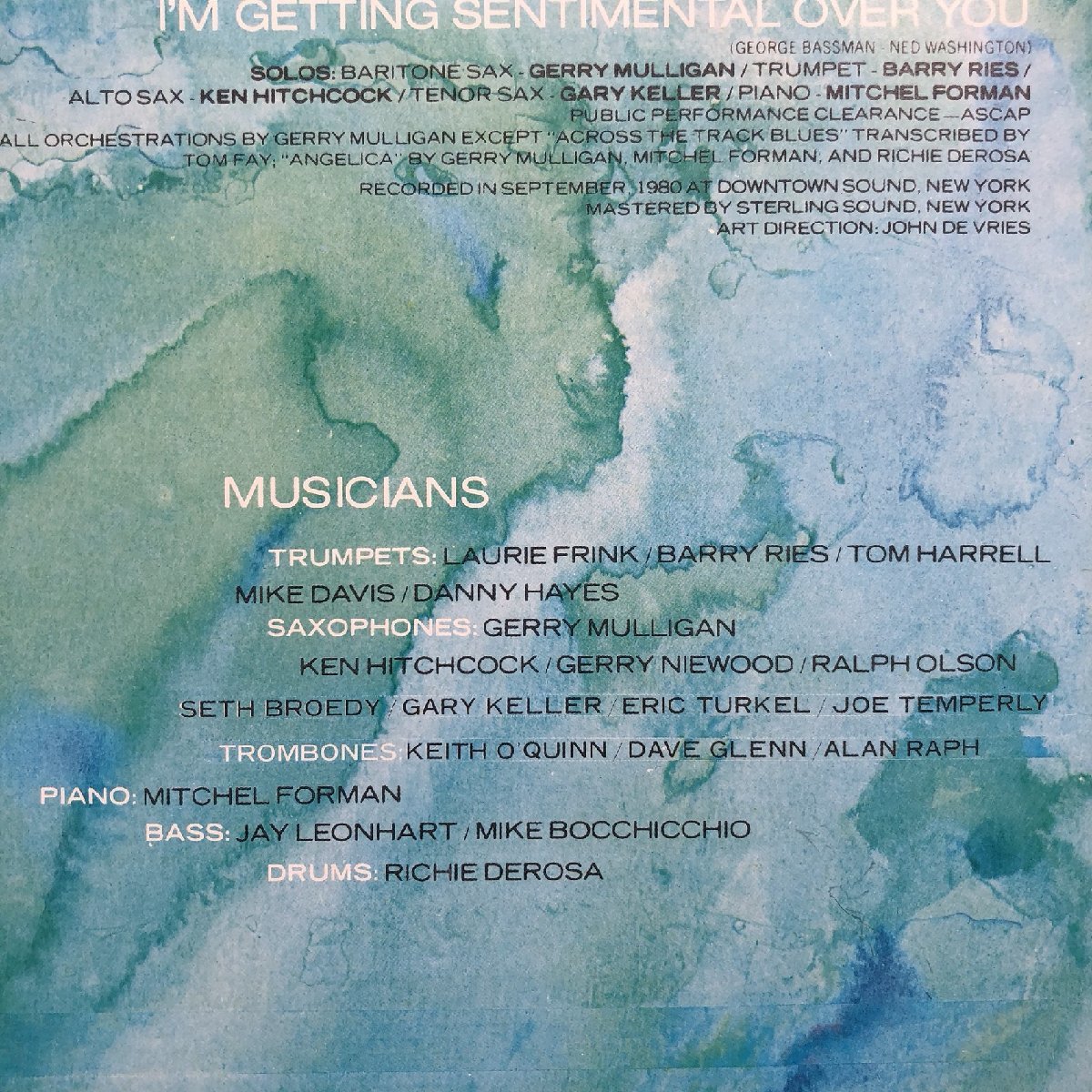 原信夫Collection 傷なし美盤 美ジャケ 激レア 1980年 国内盤 Gerry Mulligan And His Orchestra LPレコード Walk On The Water_画像7
