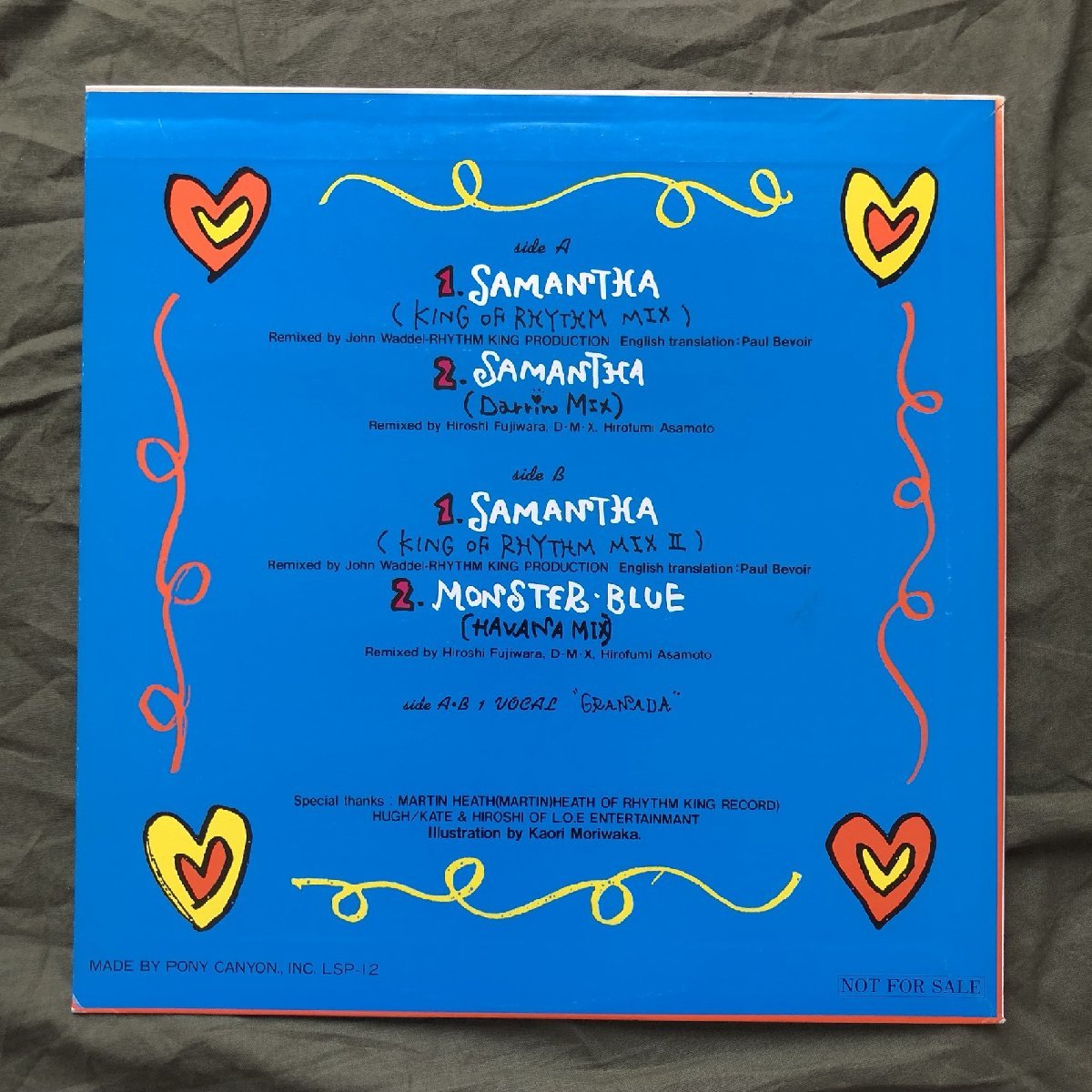 傷なし美盤 激レア 1991年 ゴーバンズ Go-Bang's 12''EPレコード Samantha (Super Remix) J-Rock_画像2