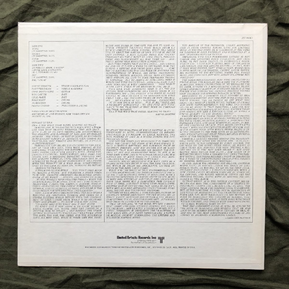 原信夫Collection 美盤 良ジャケ 1971年 米国オリジナルリリース盤 ウェイン・ショーター Wayne Shorter LPレコード Odyssey Of Iska_画像2
