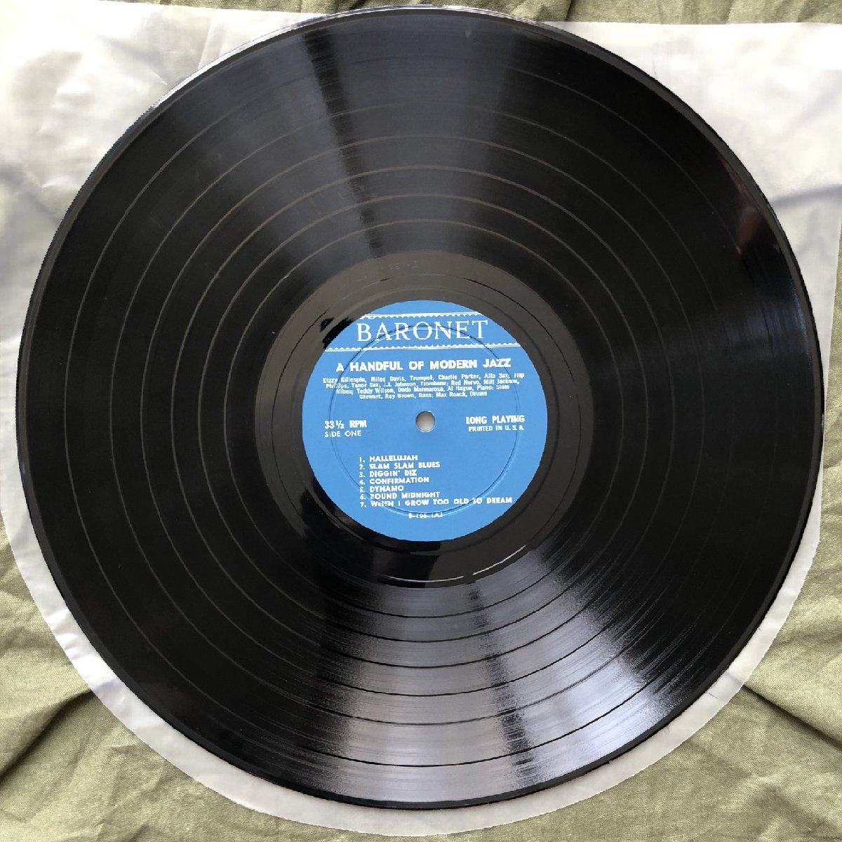 美盤 1959年 米国盤 オリジナル盤 Charlie Parker LPレコード A Handful Of Modern Jazz: Dizzy Gillespie, Miles Davis, Milt Jackson_画像8