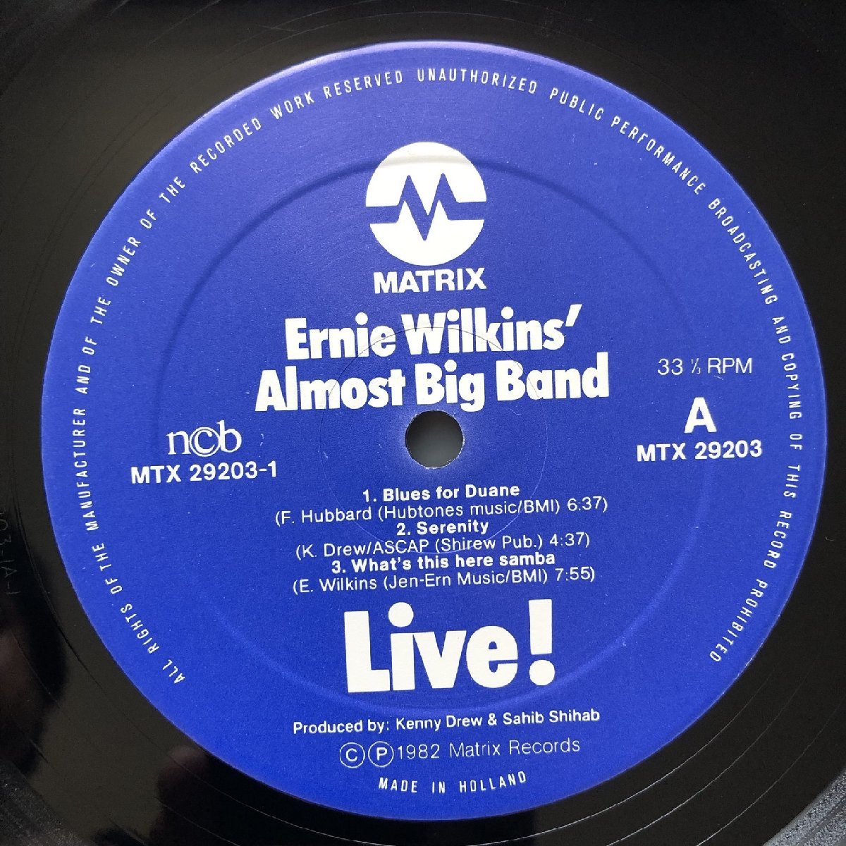 原信夫Collection 傷なし美盤 1982年 オランダ盤 オリジナルリリース盤 LPレコード Ernie Wilkins' Almost Big Band Live! Copenhagen_画像7