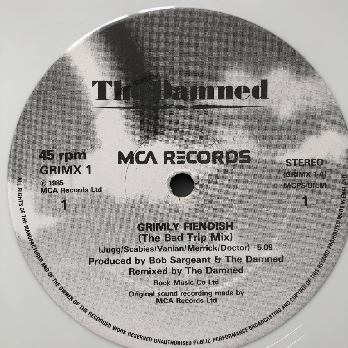 美盤 激レア ホワイト盤 1985年 英国盤 ダムド Damned LPカラーレコード Grimly Fiendish: punk / new wave_画像7