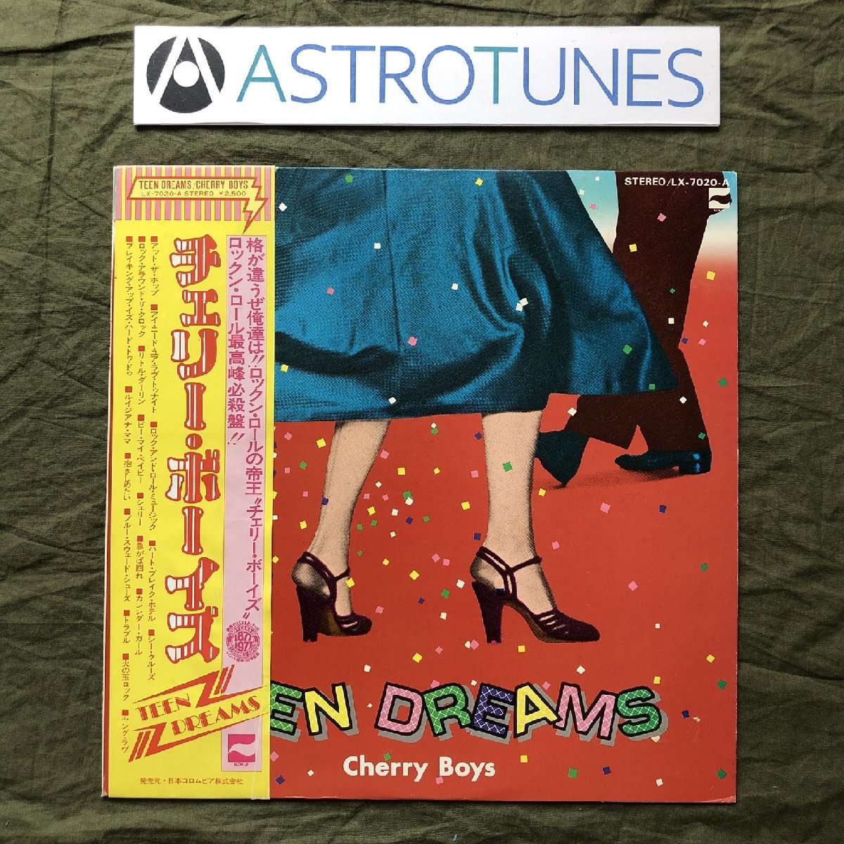 1977年 オリジナルリリース盤 チェリー・ボーイズ Cherry Boys LPレコード ティーン・ドリームス Teen Dreams 名盤 帯付 At The Hop_画像1