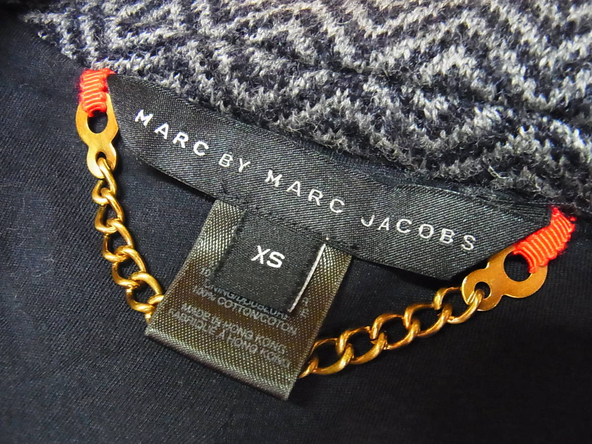 綺麗 正規品 MARC BY MARC JACOBS マークジェイコブス モヘア混 ウールニット テーラードジャケット グレー サイズ XS_画像6