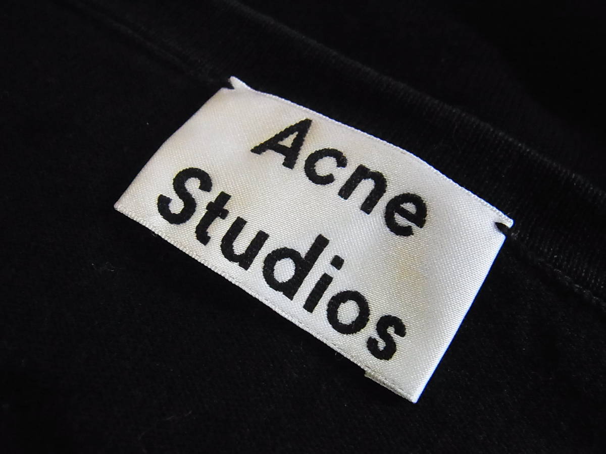 綺麗 Acne Studios アクネ ハイゲージ コットン ニット セーター トップス 黒 サイズXXS_画像6