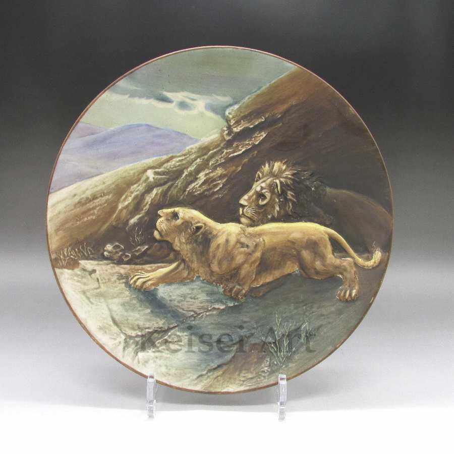 珍しい オールドノリタケ 獅子モールド飾皿 U0499 オールドノリタケ