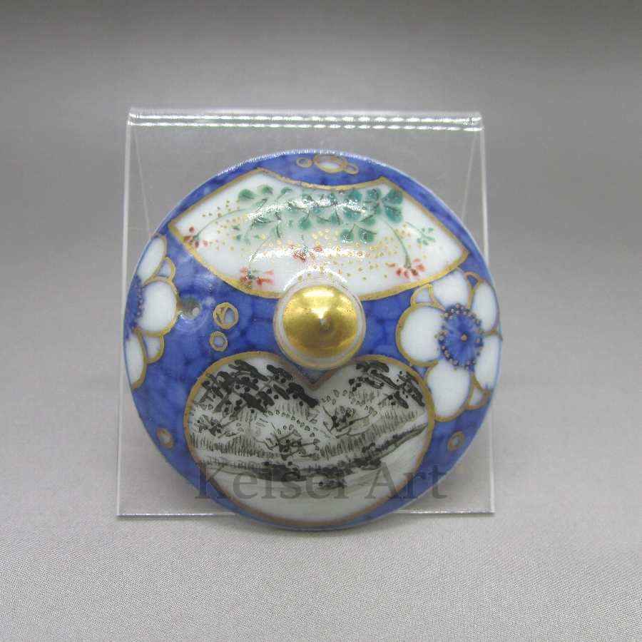  Old * Nippon frame . scenery bird writing small teapot U5801