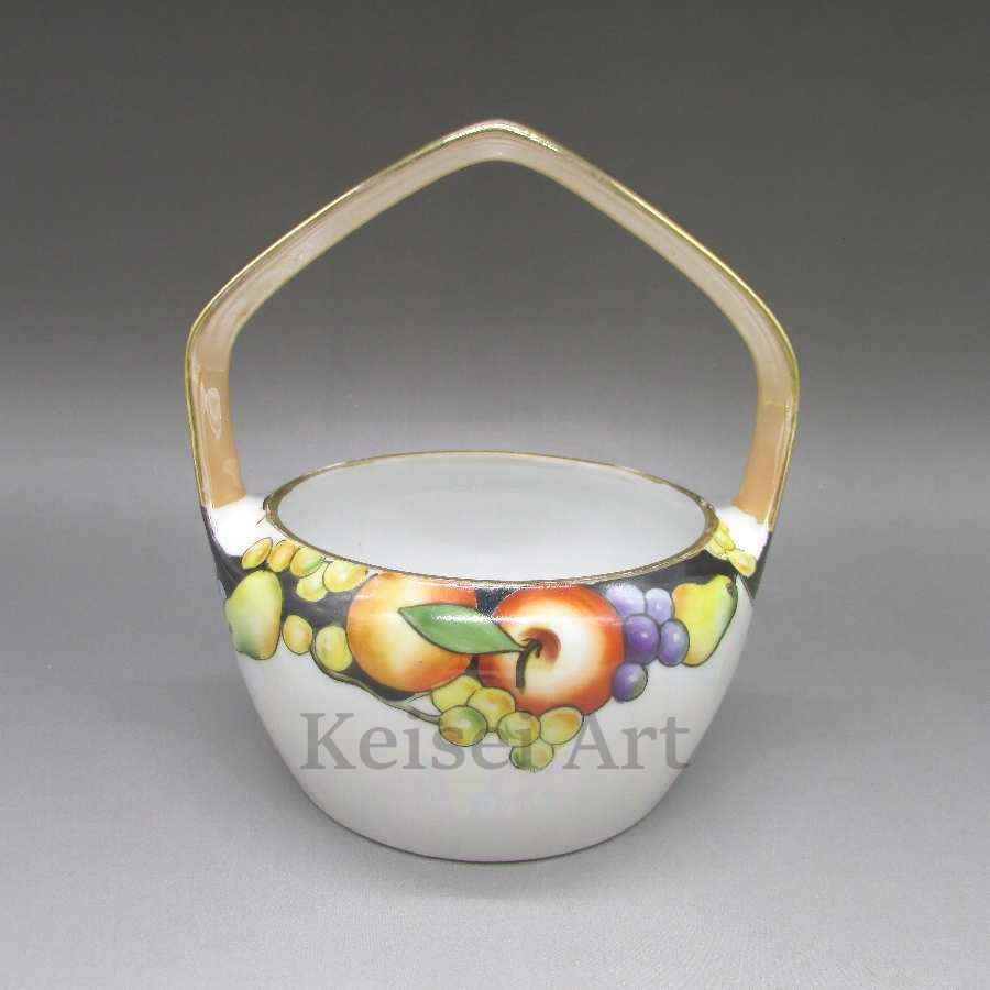  Old Noritake a-ru deco fruit writing basket bowl U5668