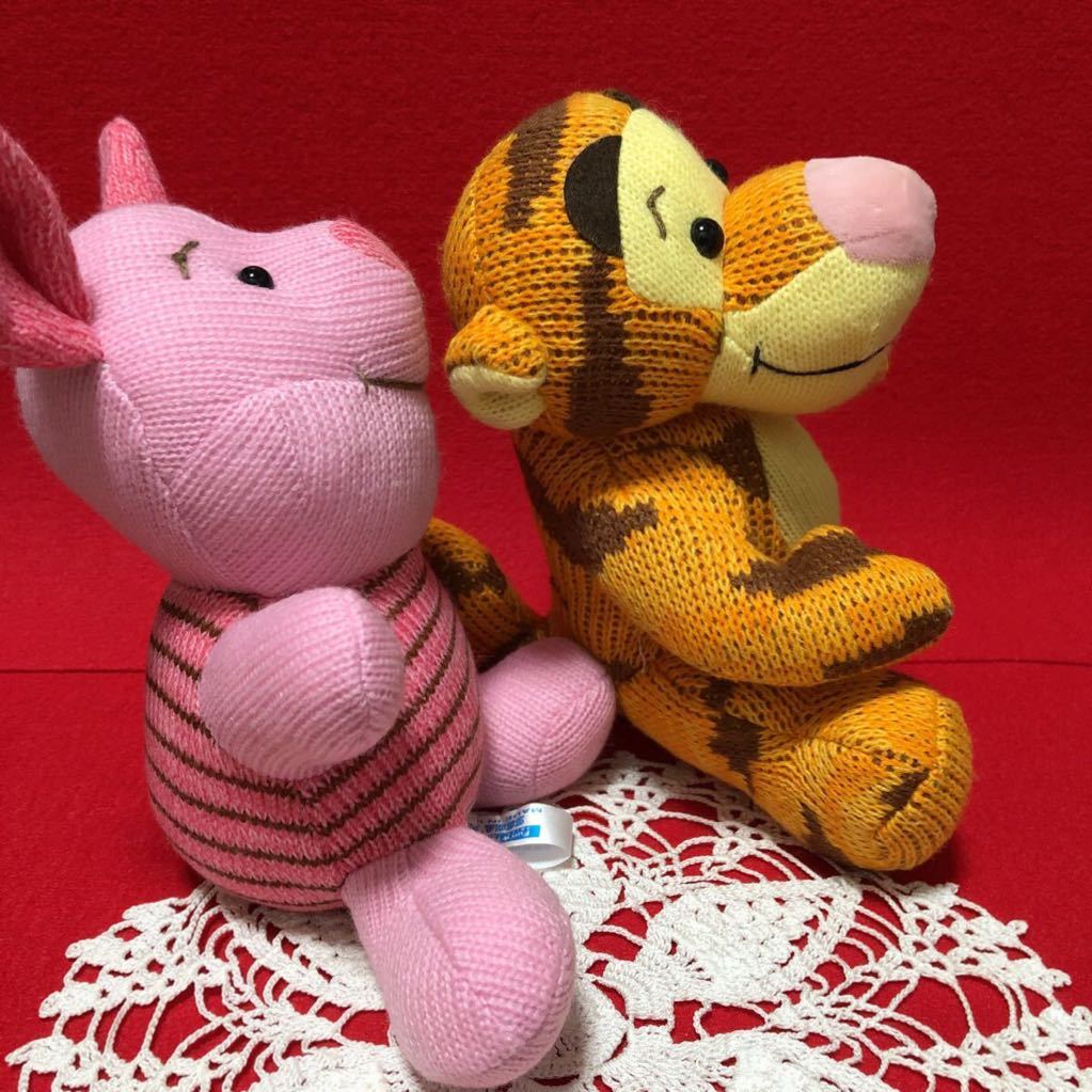  Winnie The Pooh knitted soft toy 2 point set soft toy Piglet Tiger 2004 year Disney Disney rare 