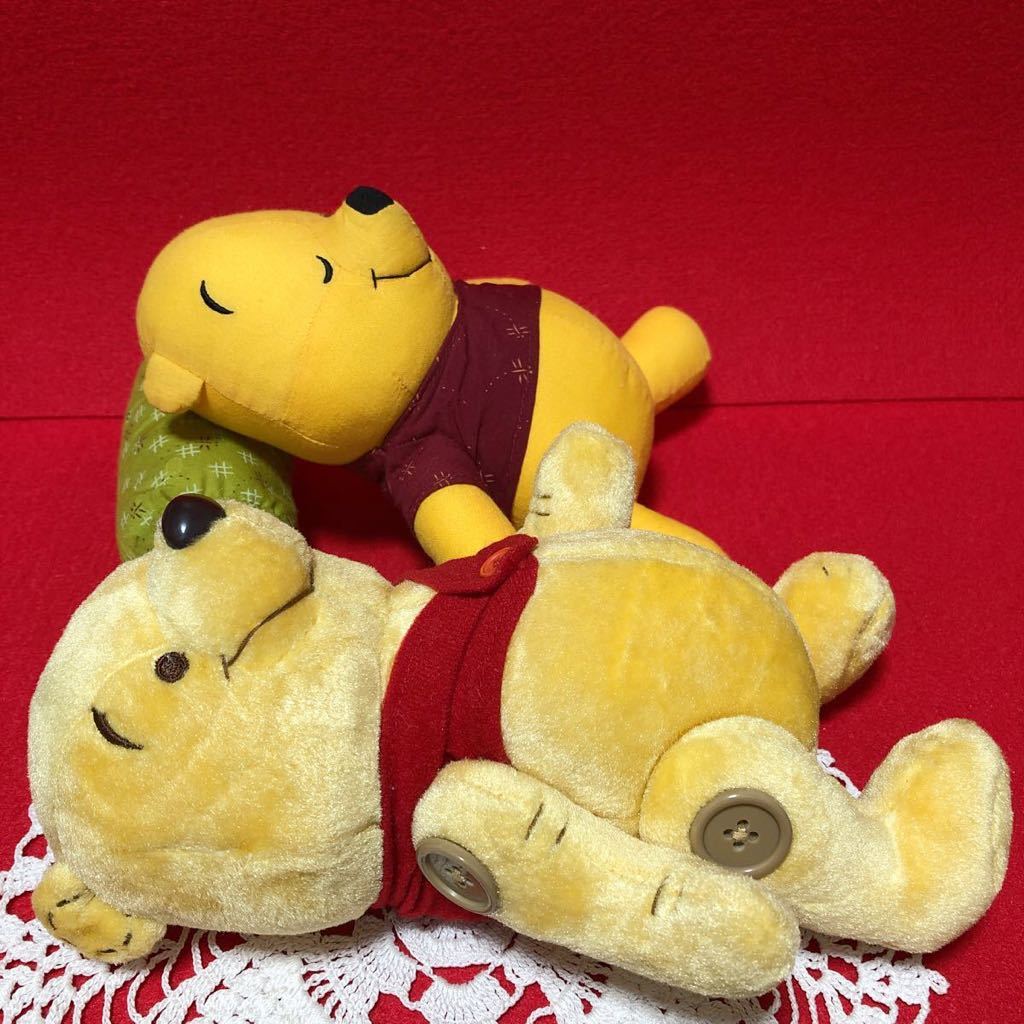  Winnie The Pooh soft toy 2 point set . daytime . soft toy button attaching hand pair moveable 2002 year 2003 year Disney Disney unused storage goods 