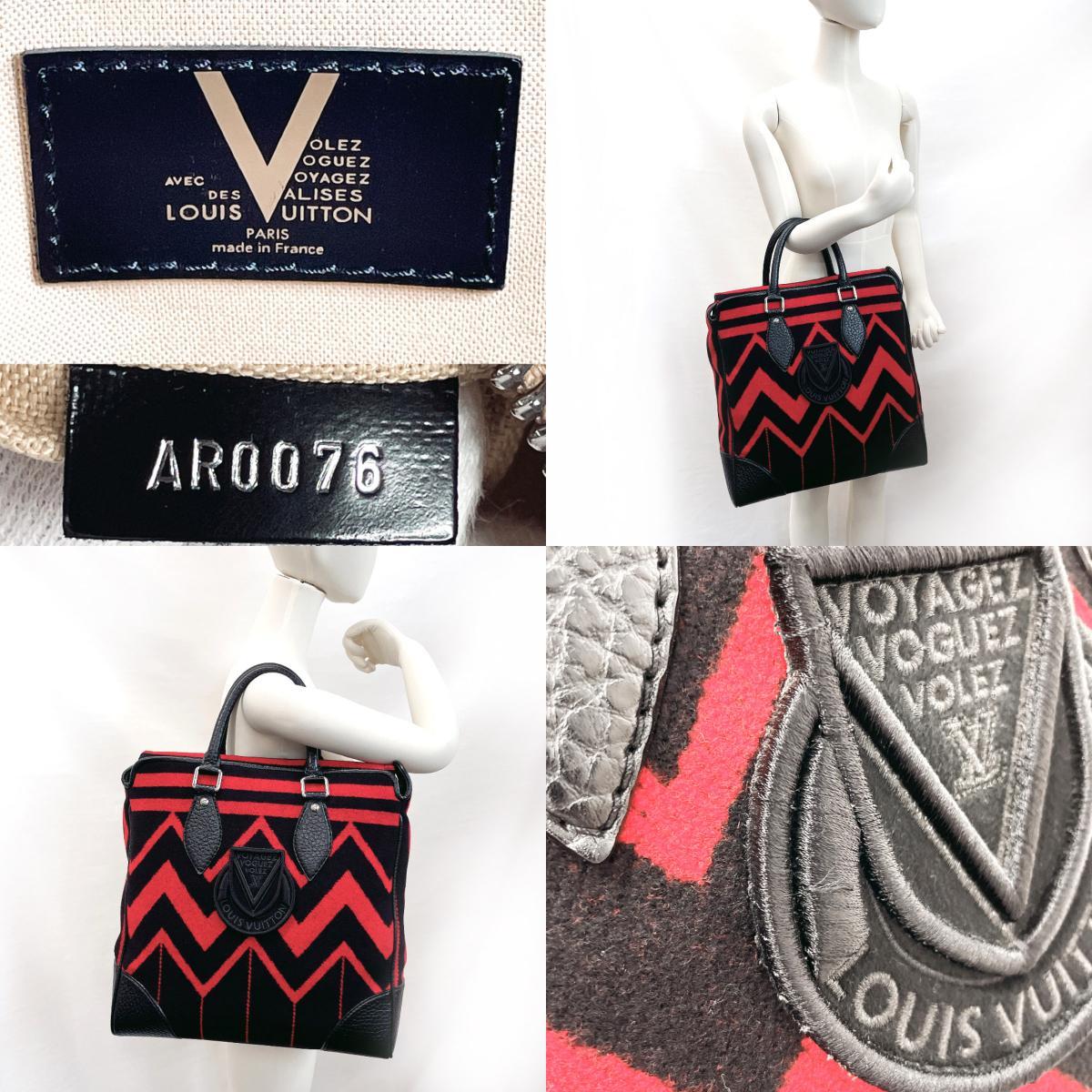 ルイヴィトン LOUIS VUITTON トートバッグ M95241 カバ ヴェイル ウール/レザー ブラック 大容量_画像9