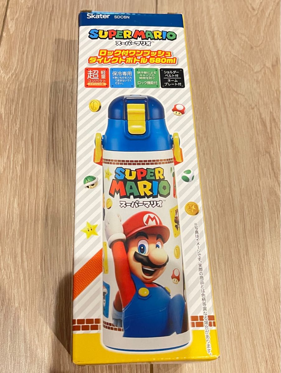 新品★スケーター 水筒 580ml スーパーマリオ 23 直飲み ステンレス