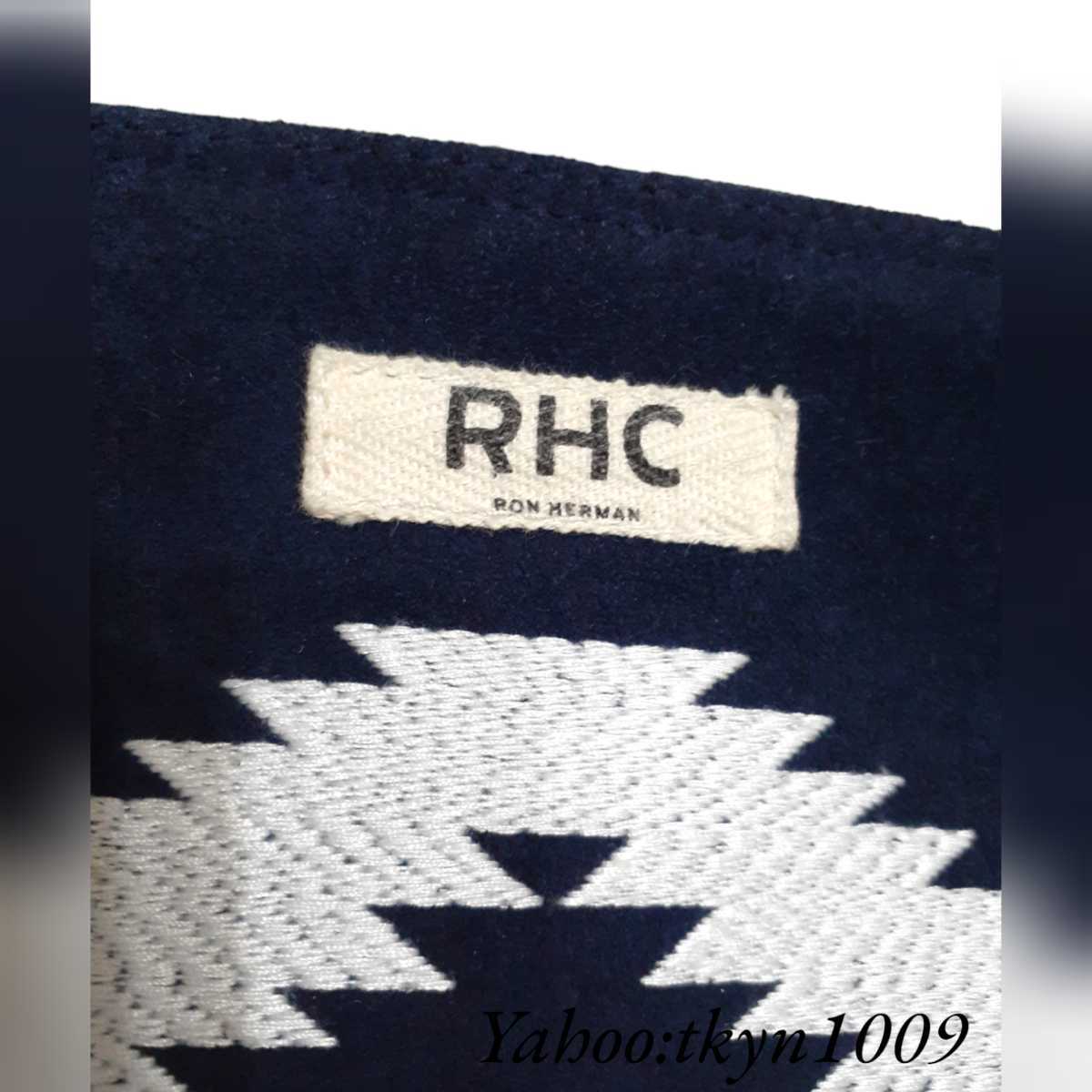 希少！ RHC RON HERMAN ロンハーマン スエード ネイティブ柄 クラッチバッグ NAVY ネイビー_画像4