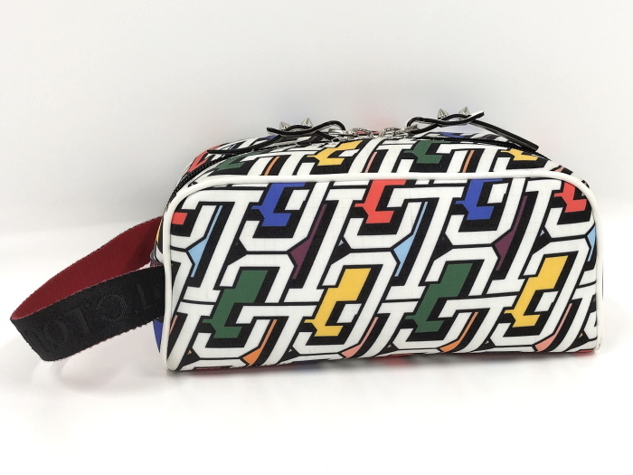 [ used ]Christian Louboutin second bag blaster nylon pouch multicolor white 