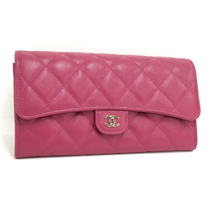 Yahoo!オークション - 【中古】CHANEL 二つ折り長財布 クラシック