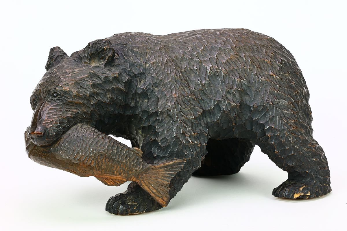 北海道 民芸品 八雲 熊の木彫り 木彫り熊 クマ ガラス目 北海道 木製