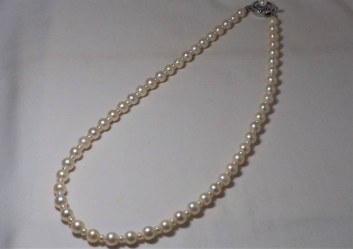 * unused pearl necklace Akoya pearl & fresh water pearl 50cm