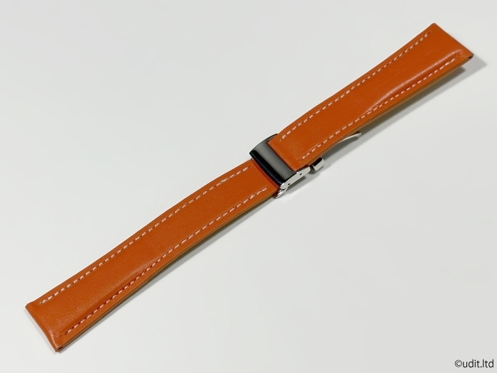 ラグ幅:24mm レザーベルト オレンジ 腕時計ベルト バンド (ブライトリング BREITLING 対応 スーパーオーシャン クロノマット ナビタイマー)_組み合わせのイメージ写真です。