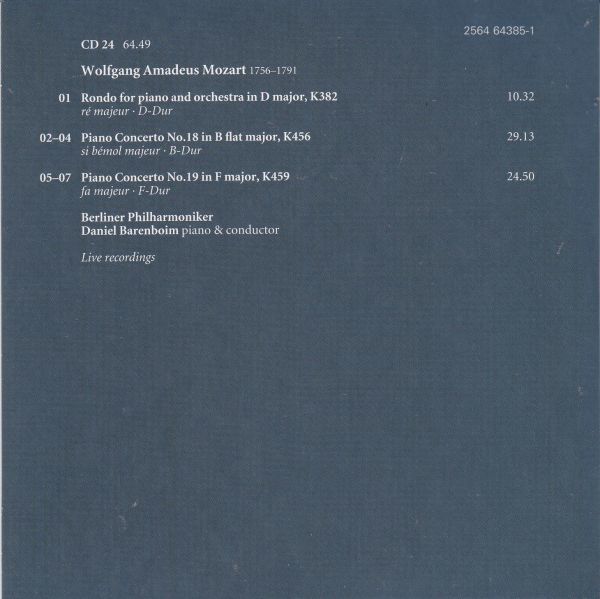 [CD/Teldec]モーツァルト:ピアノ協奏曲第18番変ロ長調K.456&ピアノ協奏曲第19番ヘ長調K.459D.バレンボイム(p & cond)&BPO 1993-1994_画像2