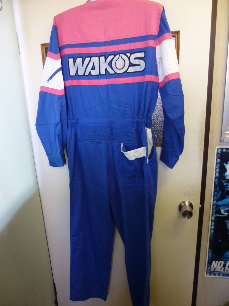 ◇中古 WAKO'S ワコーズ 古いツナギ 作業着 長袖 S～M 当時物 ヴィンテージ つなぎ 検索 旧車 高速有鉛 オールドタイマー イベント_画像8