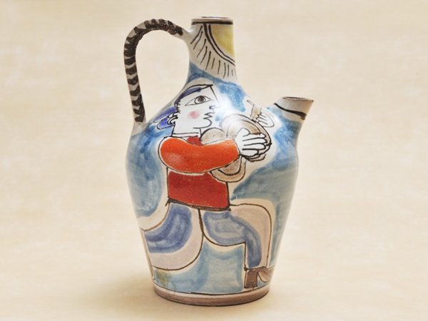 ○イタリア製 デ・シモーネ シチリア陶器 花瓶 置物 水差し デシモーネ
