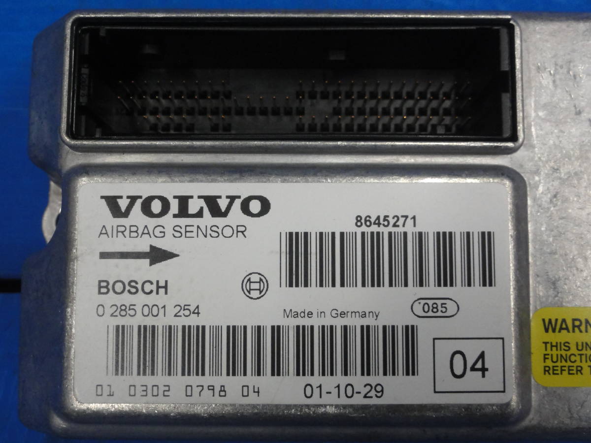 ☆平成14年車　TA-SB5244AWL　ボルボ V70　エアバッグコンピューター　純正　エアバック未展開　BOSCH 0 285 001 254/8645271☆F25838_画像2