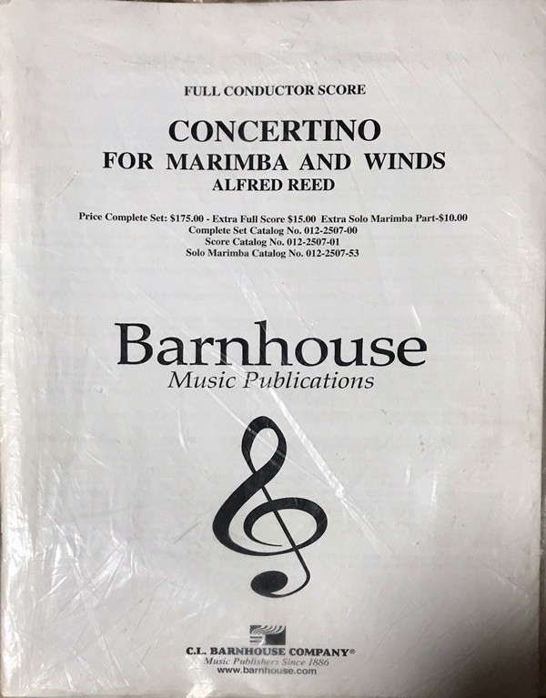 リード マリンバと吹奏楽のためのコンチェルティーノ (スコアとパート譜) 輸入楽譜 Reed Concertino for Marimba and Winds 吹奏楽 洋書