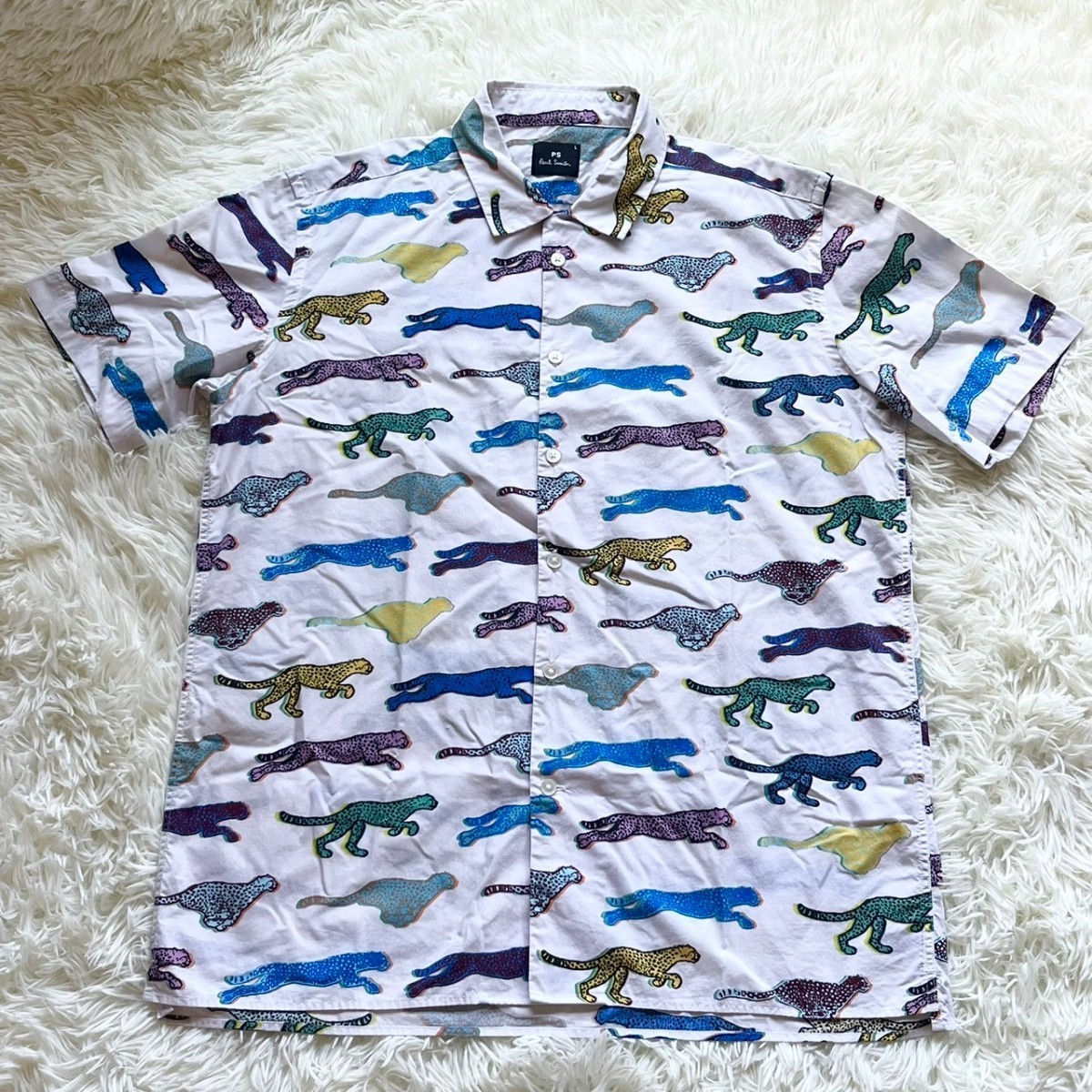 美品 ポールスミス 半袖 シャツ PS Paul Smith 春夏 派手 アニマル