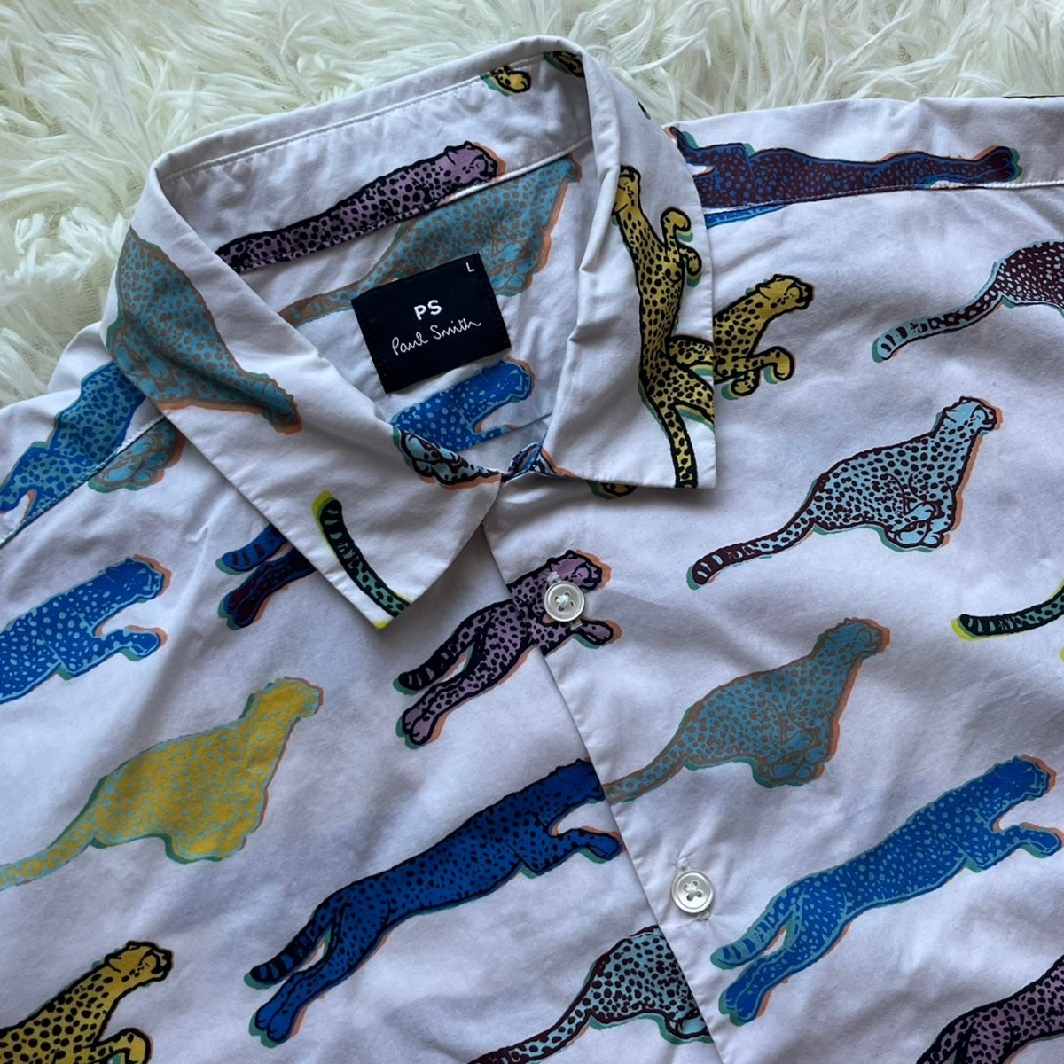 美品 ポールスミス 半袖 シャツ PS Paul Smith 春夏 派手 アニマル