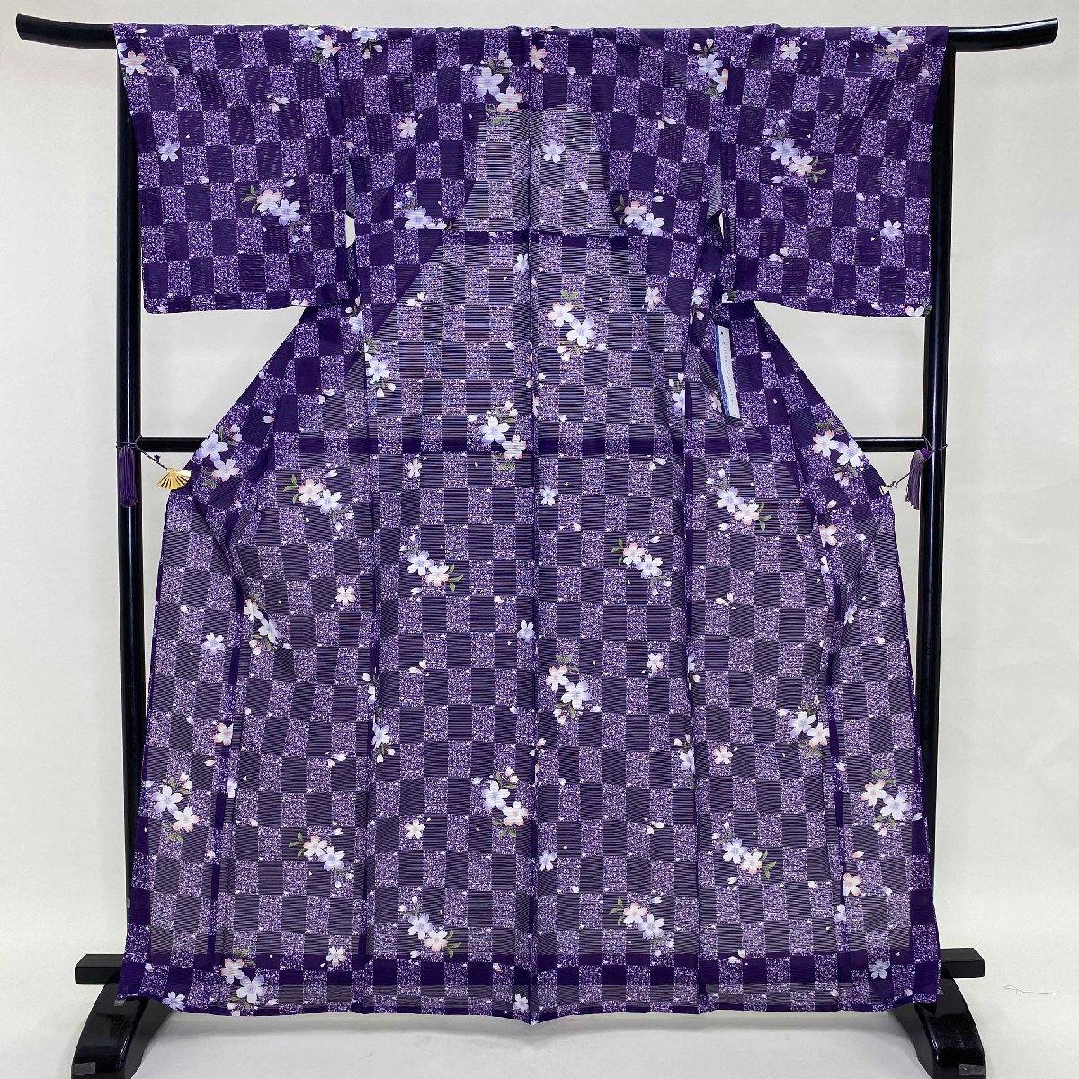 高評価の贈り物 新品 小紋 1375 サイズ L 洗える着物 身丈163cm 裄68cm