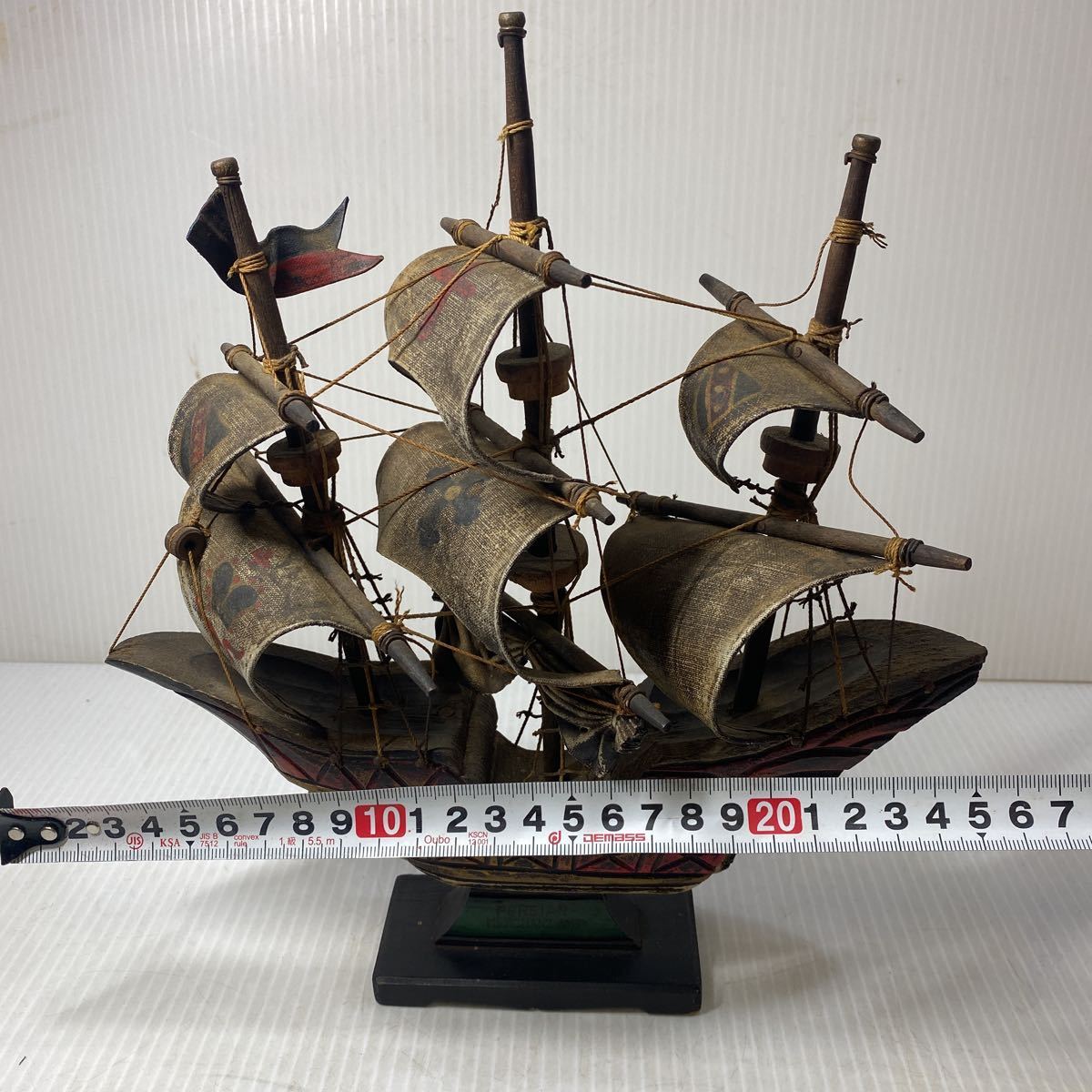 海外 お土産品 木製 帆船 模型 船 海賊船 高さ 約28cm レトロ