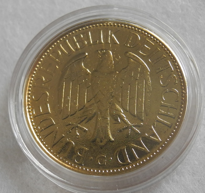 西ドイツ 1マルク コイン 24金メッキ仕様 1972年 G プルーフ ヨーロッパ BDR_画像2