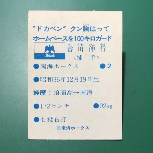 山勝　プロ野球カード　1980年版　ミニカード　小判サイズ　南海　香川伸行　　　【管理850】_画像2