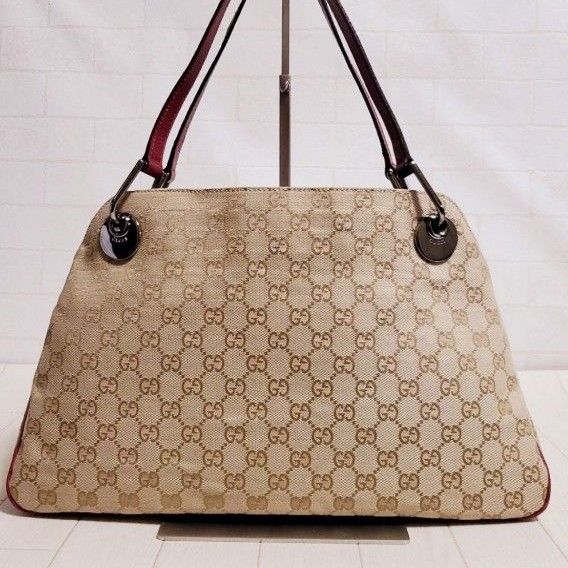 極上美品 正規品》GUCCIグッチトートバッグ/肩掛け可能 /ベージュ