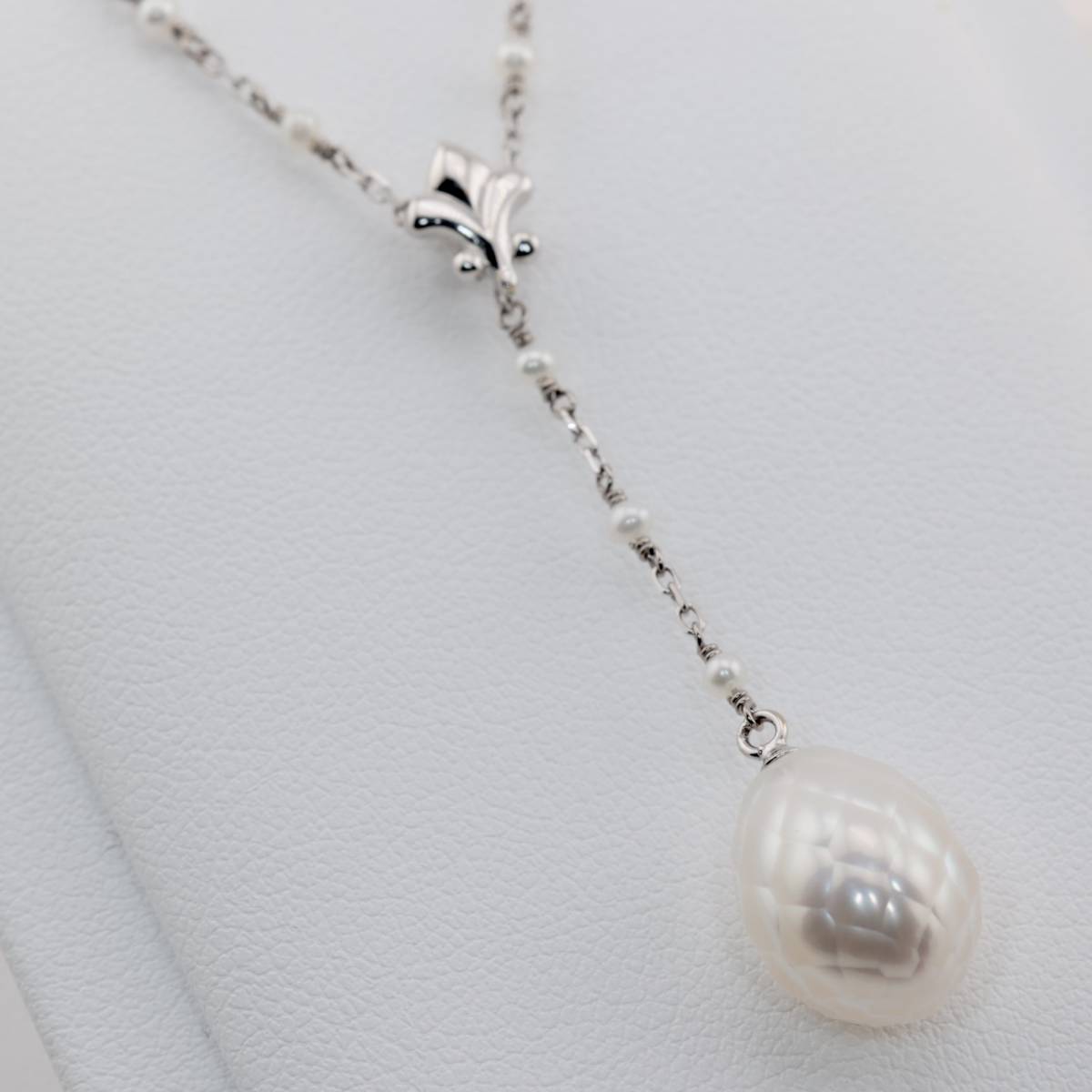 本物の  K18 WG CASMINE キャスミン 淡水真珠 パール ネックレス 750 ペンダント アクセサリー、時計