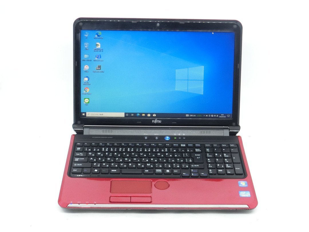 カメラ内蔵/15.6型/ノートPC/Windows10/新品SSD256/8GB/2世代i3/FMV AH54/D 新品無線マウス/Office搭載/HDMI/USB3.0/テンキー 動作良品